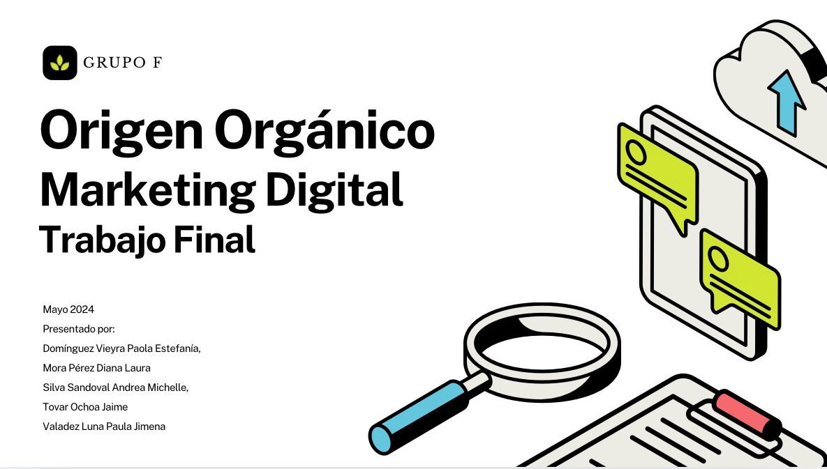Cover of the marketing strategy project for Origen Orgánico
